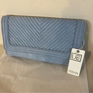 Urban Expressions Blue Vegan Suede Clutch Bag or Crossbody Bag NWT Retro Bold